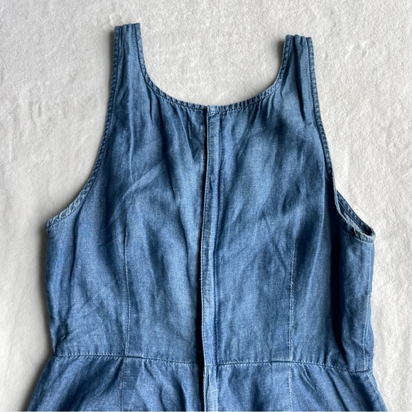 Madewell Chambray Muralist Jumpsuit Womens sz 00 Blue Denim Cotton Linen Cropped - Picture 16 of 16